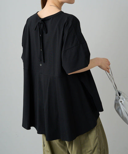 《リバイバル》 【/Du noir】 後蝴蝶結荷葉擺T恤