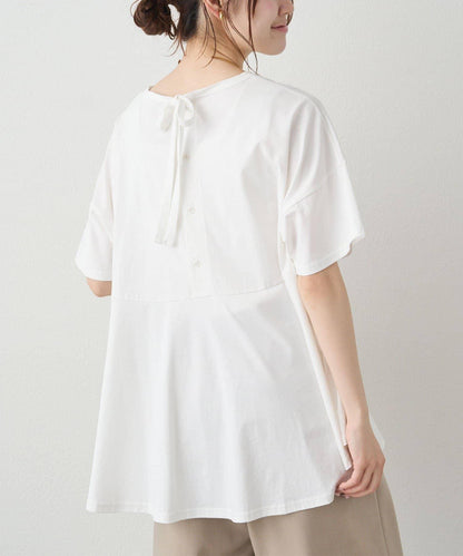 《リバイバル》 【/Du noir】 後蝴蝶結荷葉擺T恤