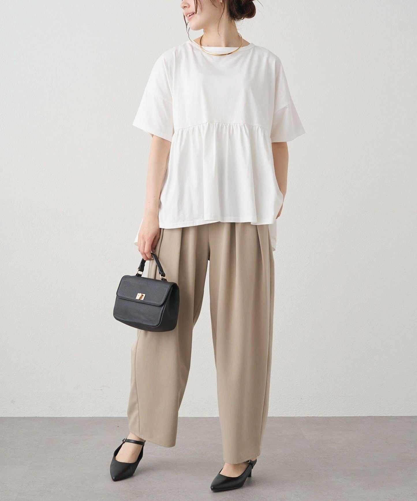 《リバイバル》 【/Du noir】 後蝴蝶結荷葉擺T恤