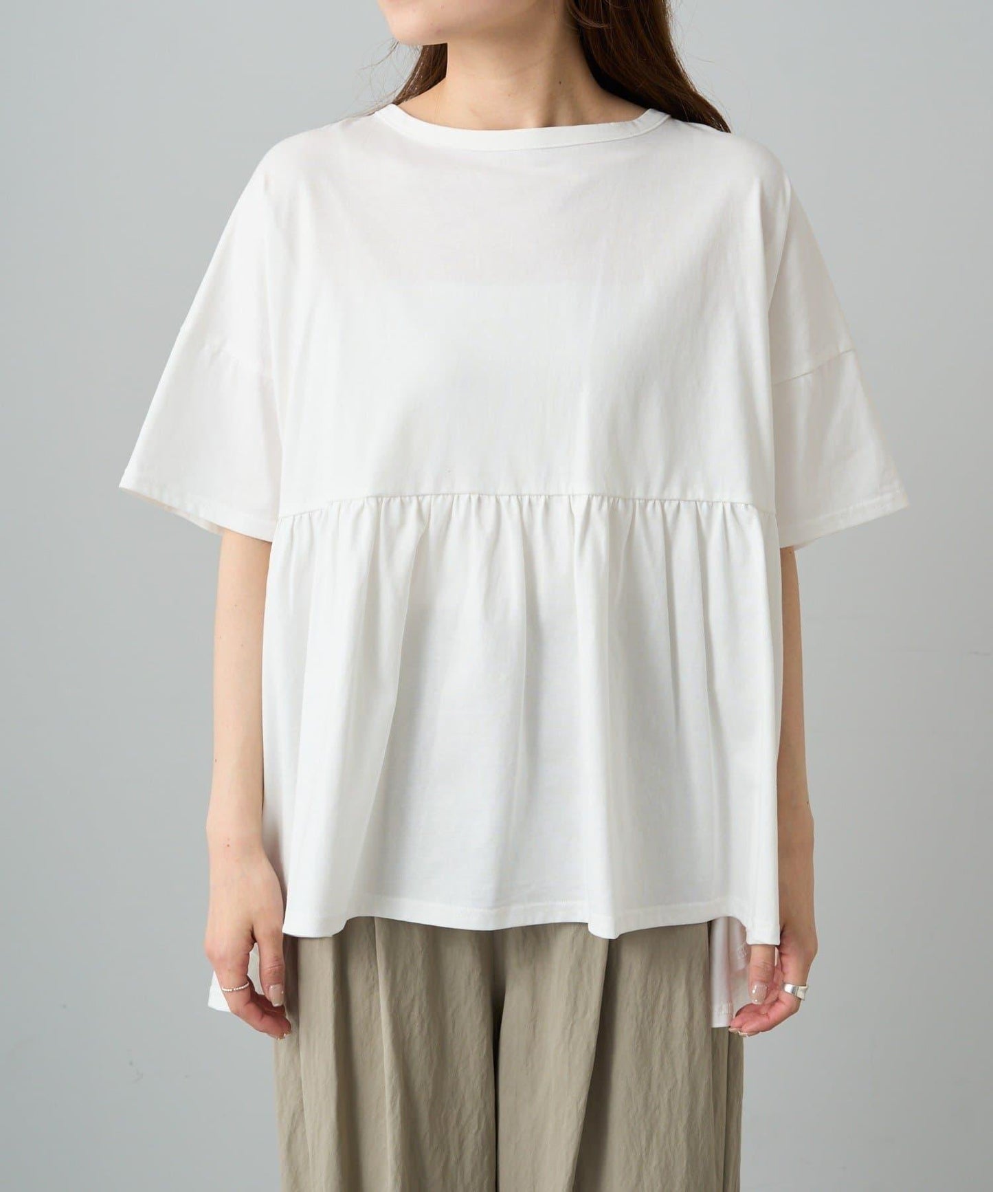 《リバイバル》 【/Du noir】 後蝴蝶結荷葉擺T恤