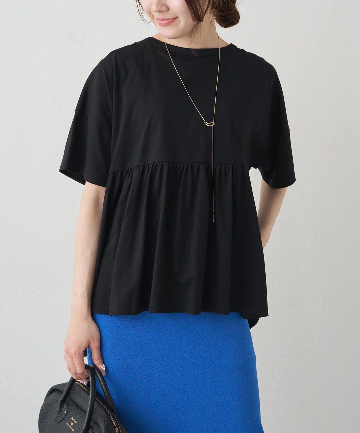 《リバイバル》 【/Du noir】 後蝴蝶結荷葉擺T恤