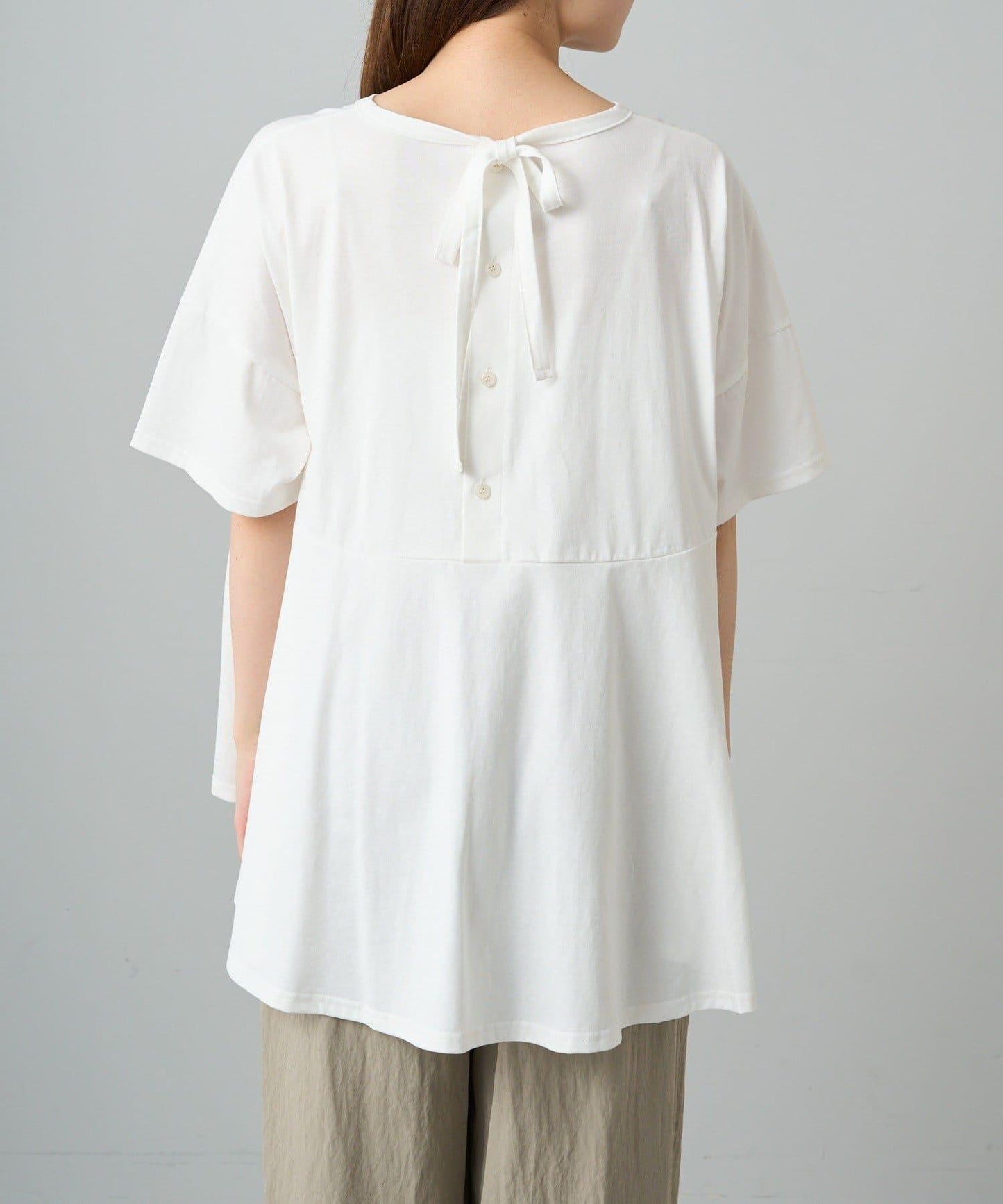 《リバイバル》 【/Du noir】 後蝴蝶結荷葉擺T恤