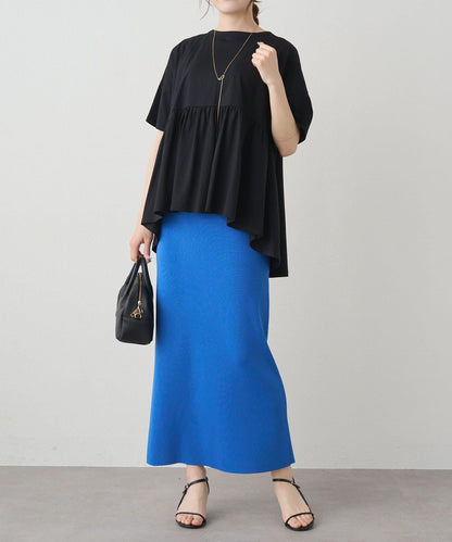 《リバイバル》 【/Du noir】 後蝴蝶結荷葉擺T恤