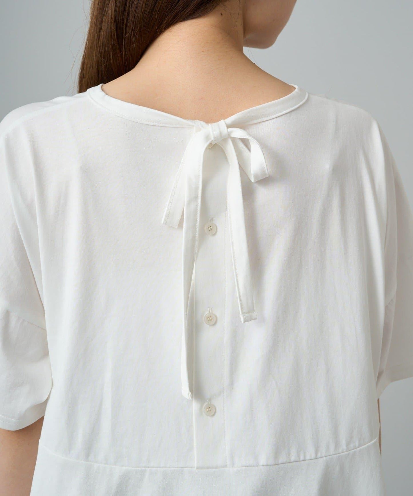 《リバイバル》 【/Du noir】 後蝴蝶結荷葉擺T恤