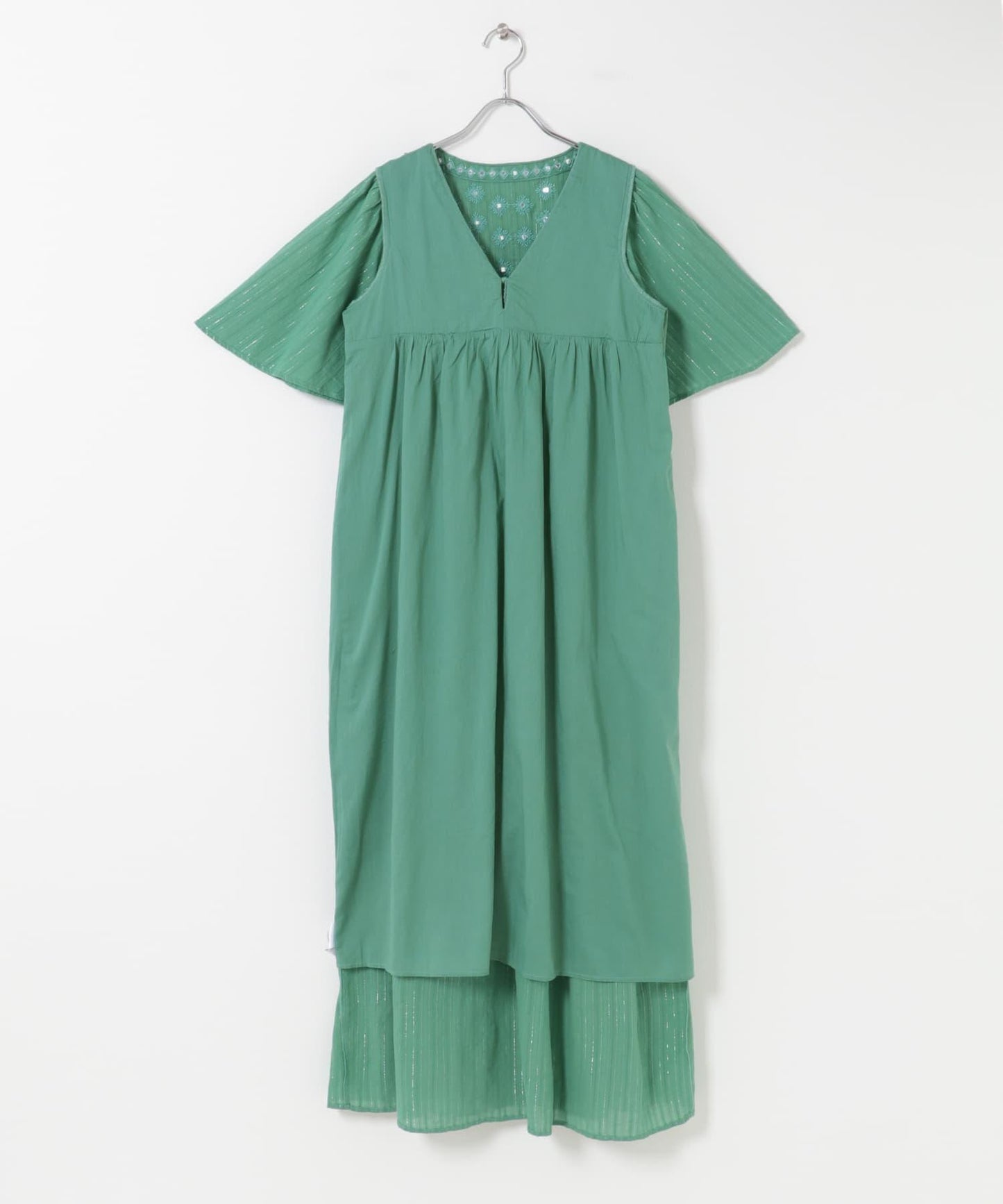 sara mallika 鏡面提花刺繡連衣裙