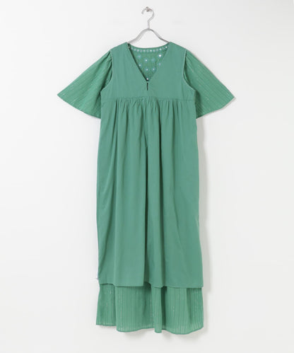 sara mallika 鏡面提花刺繡連衣裙