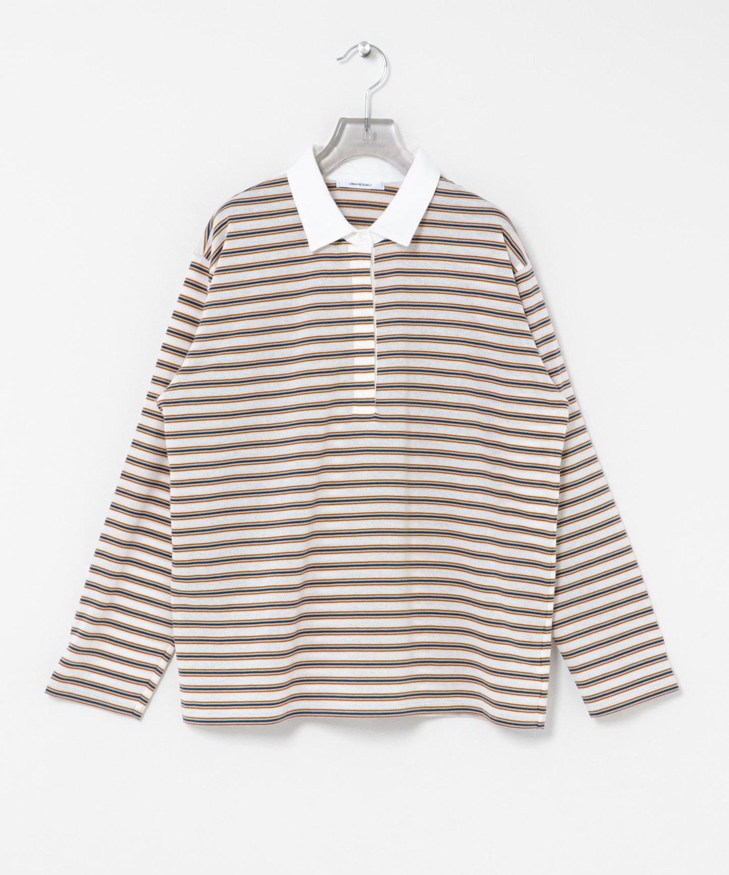 襯衫領 多色條紋 針織上衣