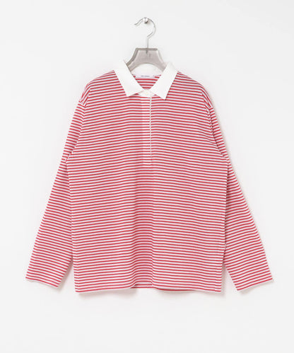 襯衫領 多色條紋 針織上衣