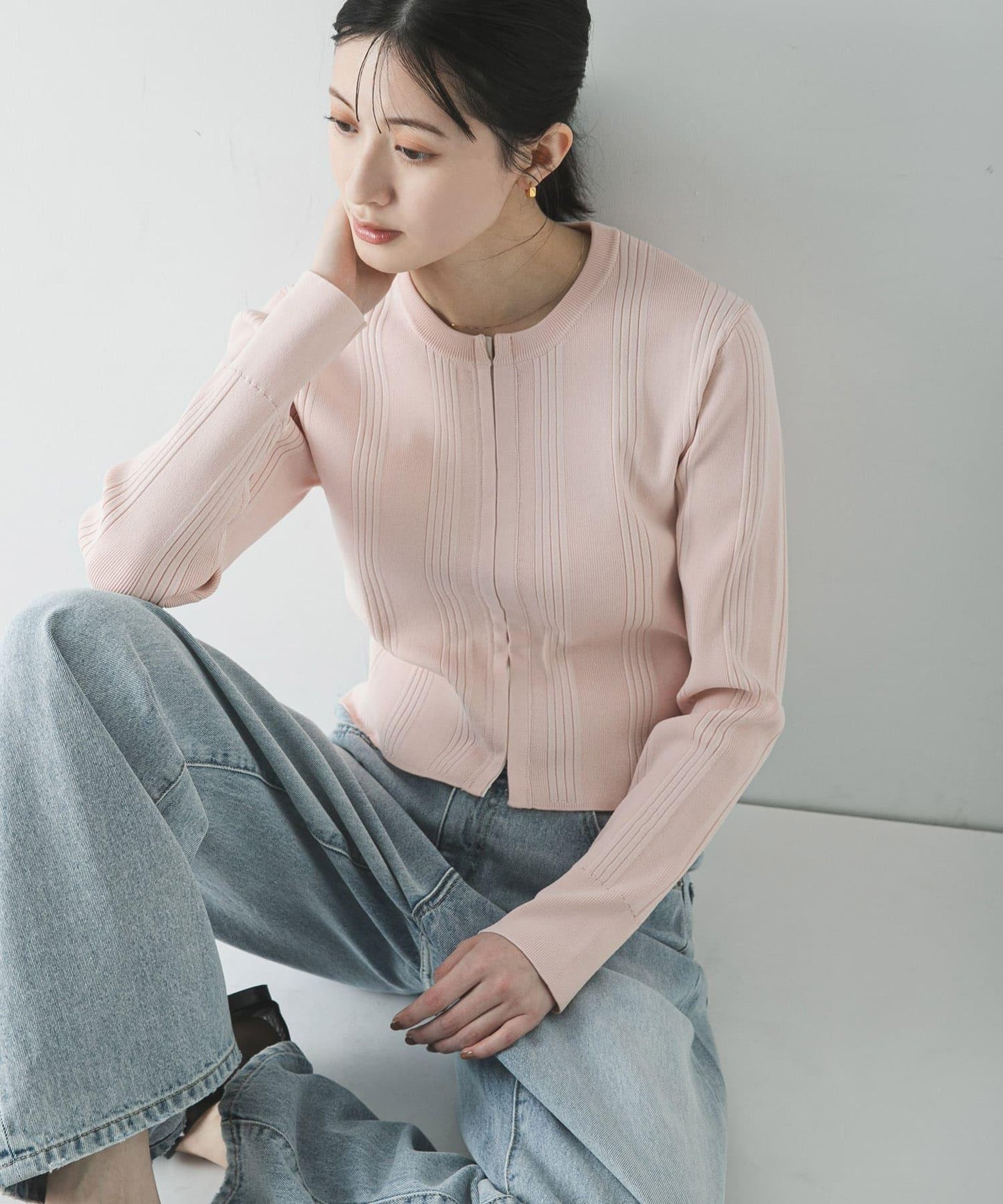 隨機羅紋針織開衫