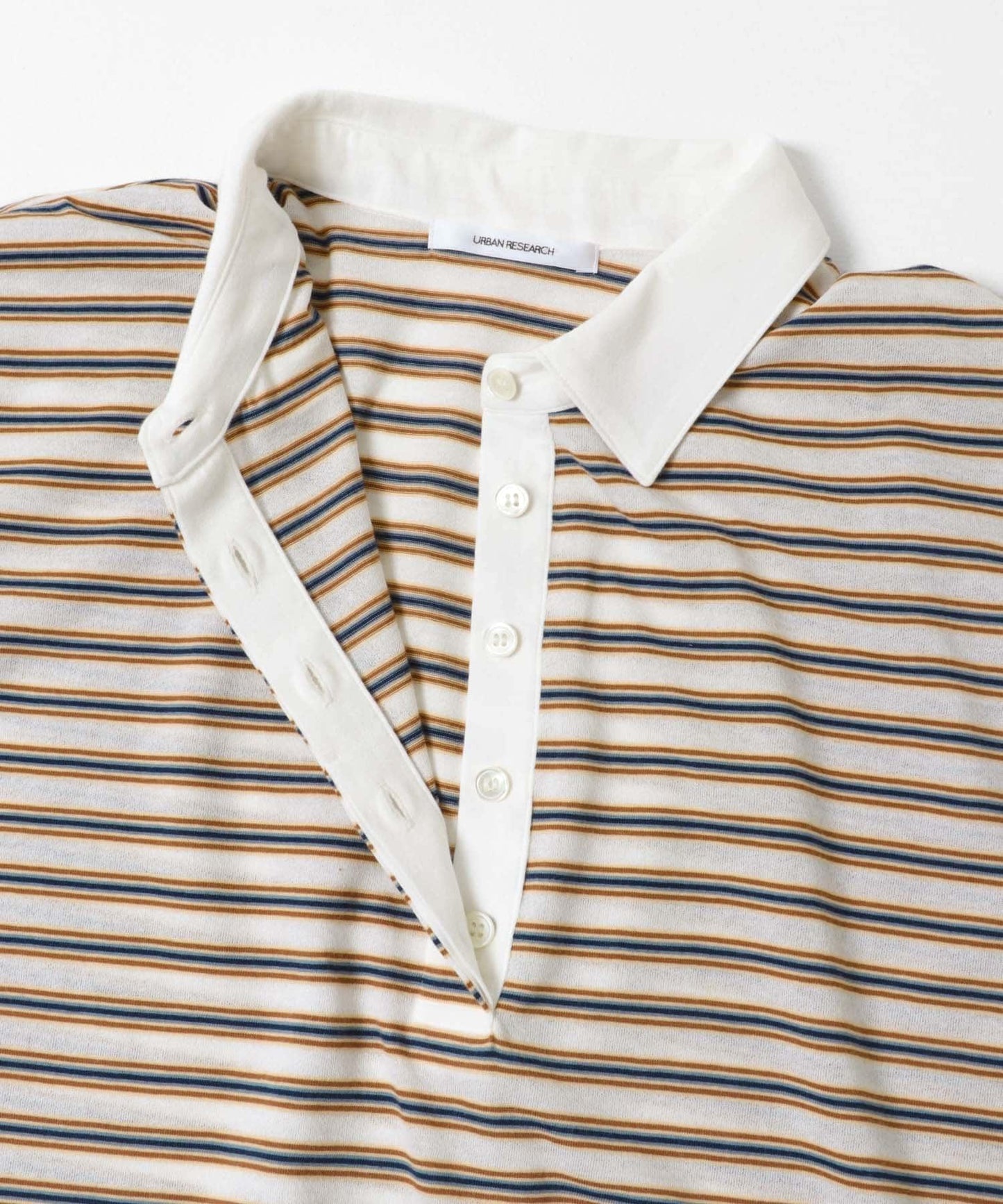 襯衫領 多色條紋 針織上衣