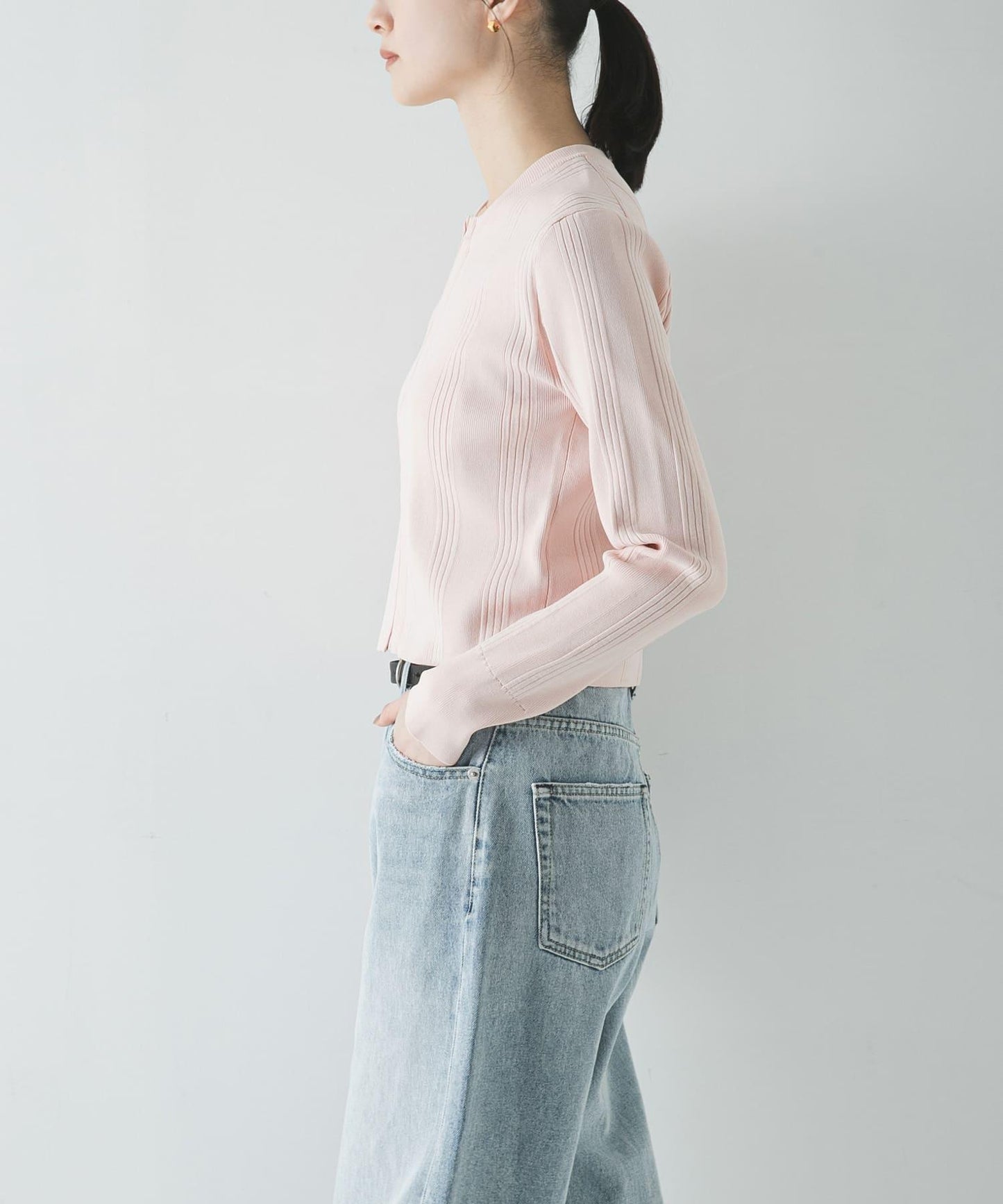 隨機羅紋針織開衫