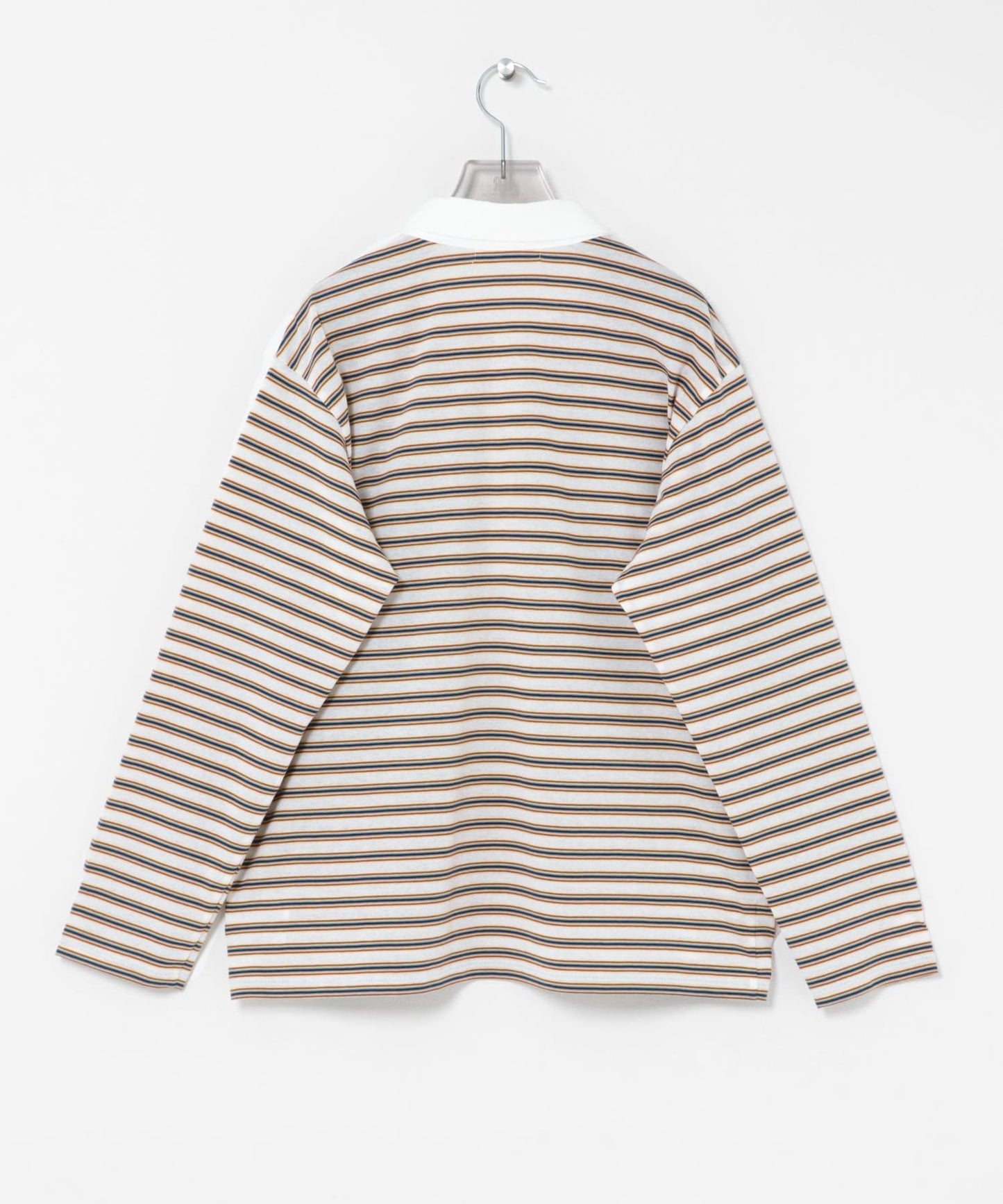 襯衫領 多色條紋 針織上衣