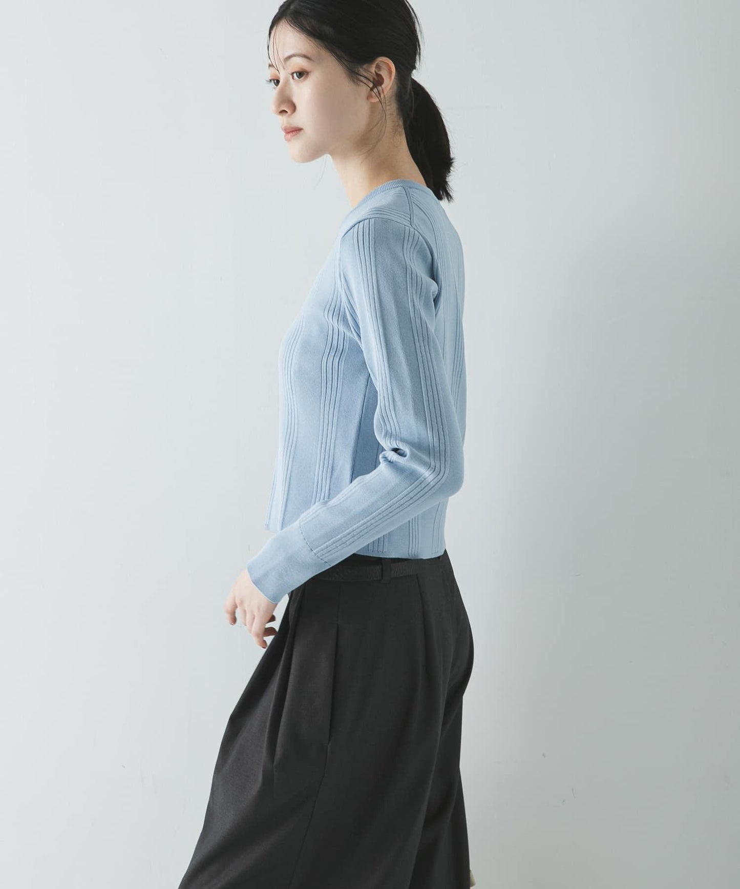 隨機羅紋針織開衫