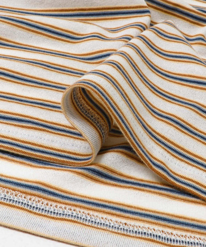 襯衫領 多色條紋 針織上衣