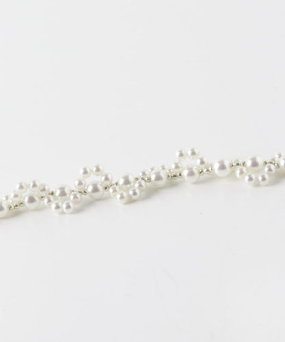 decor『デコール』 FLOWER PEARL BEADSCHOKER 花朵珍珠串珠頸鍊