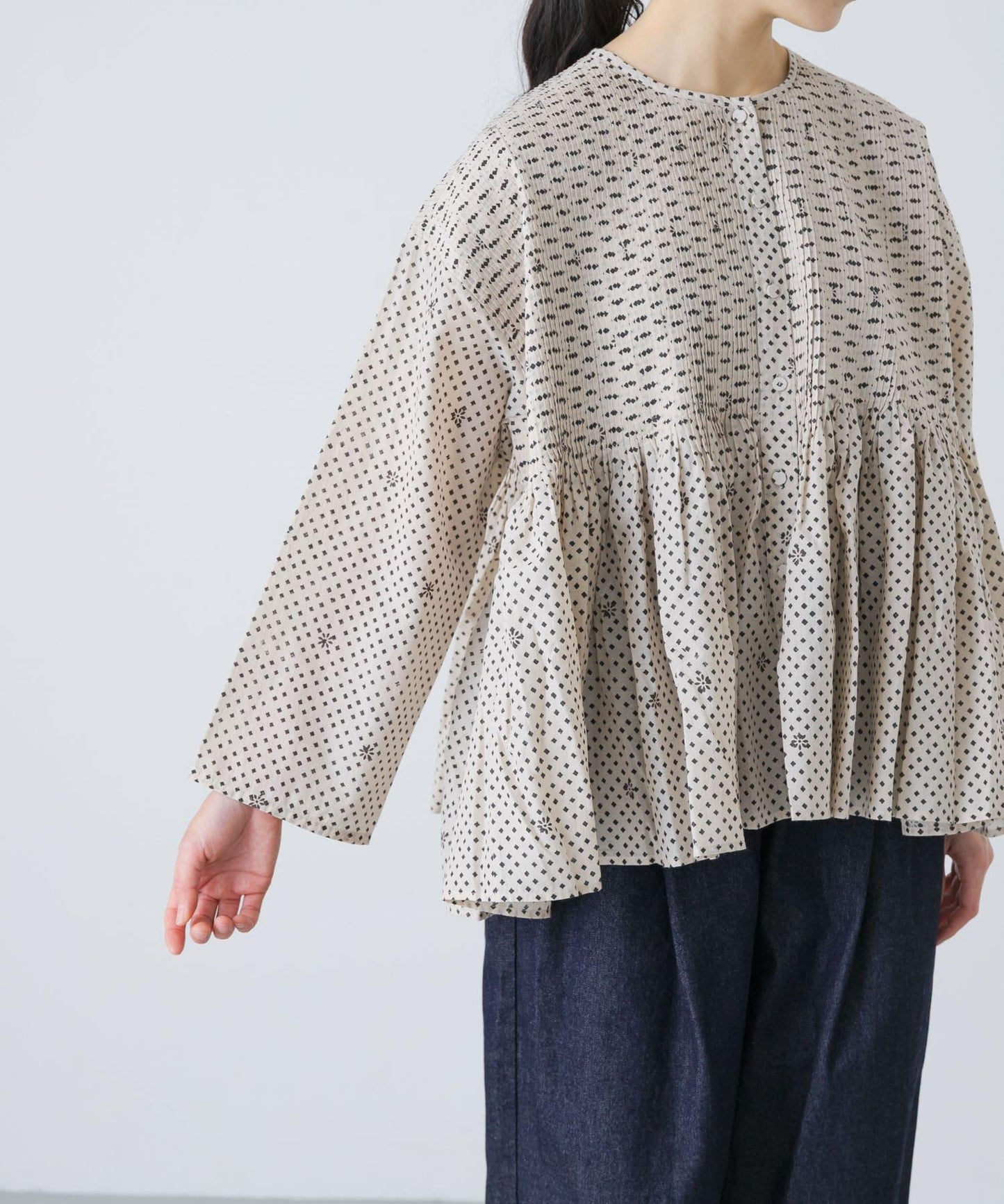 BLOCK PRINT 圓領襯衫