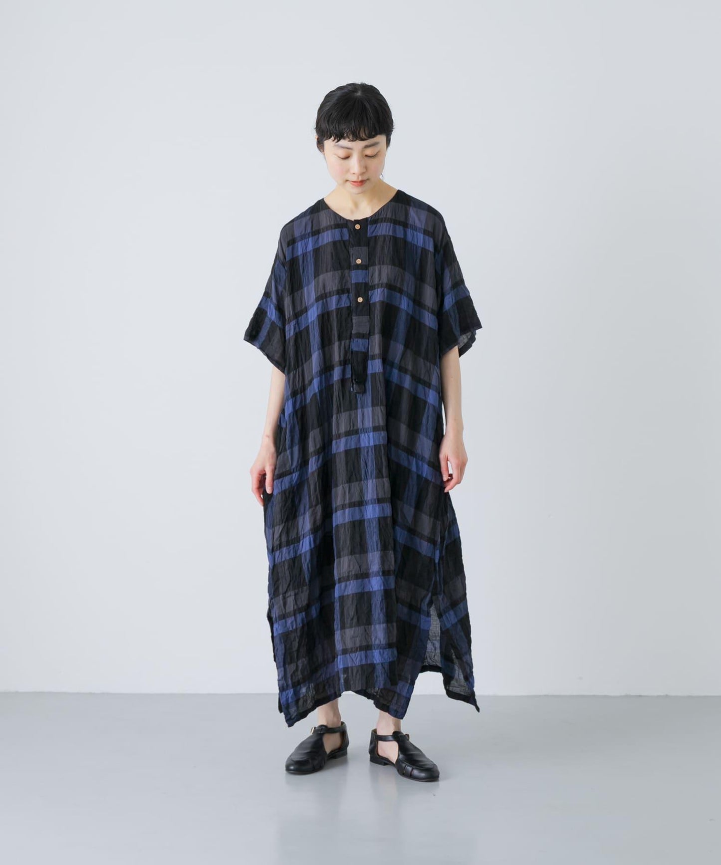 Vlas Blomme RAYON COTTON 抽褶連衣裙