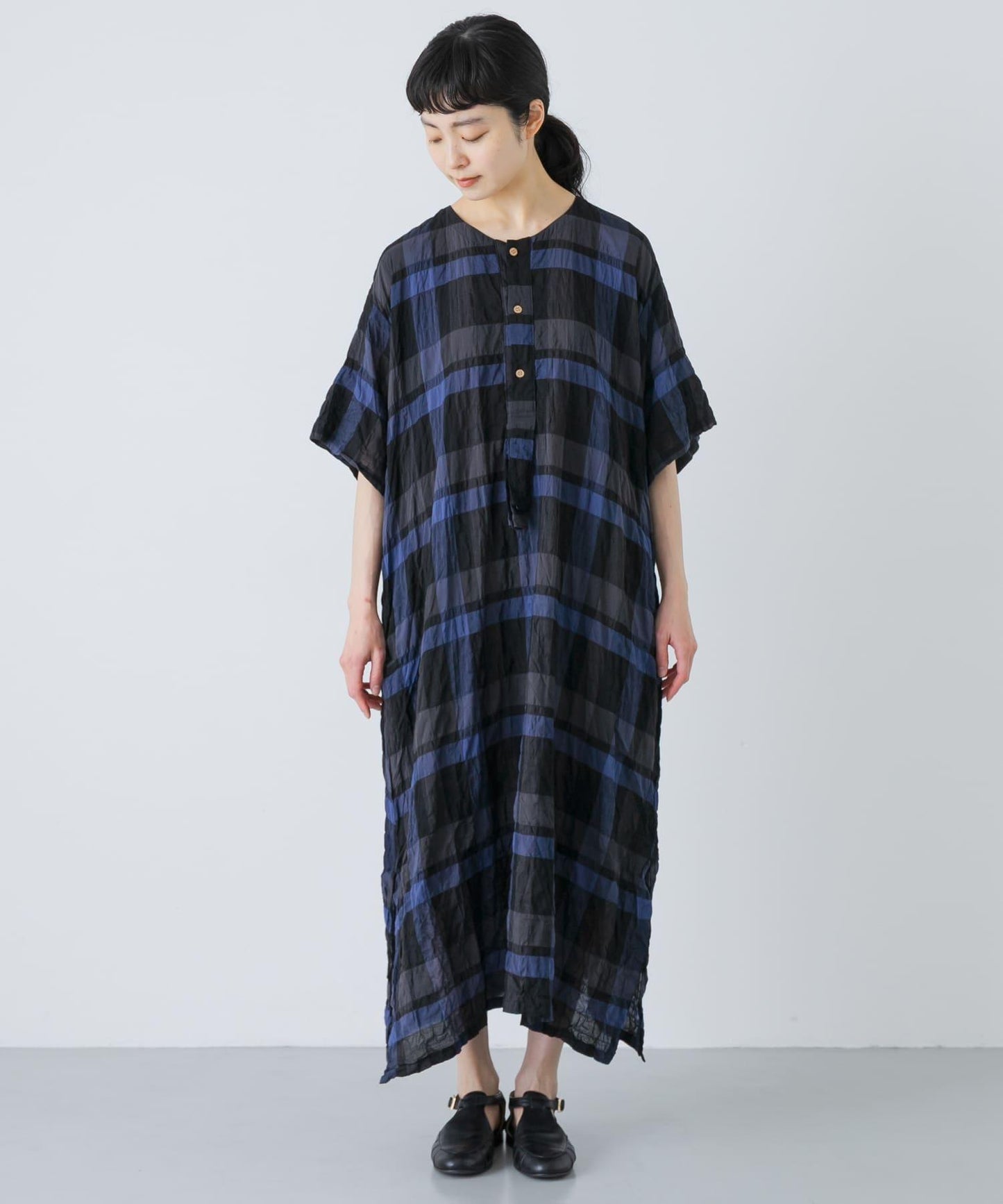 Vlas Blomme RAYON COTTON 抽褶連衣裙