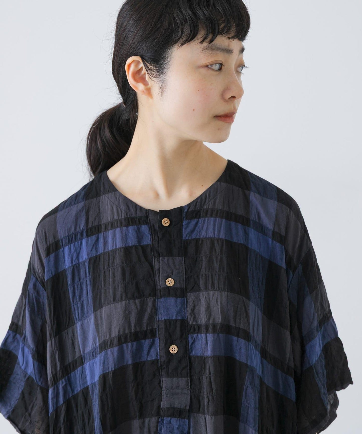 Vlas Blomme RAYON COTTON 抽褶連衣裙