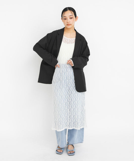 蕾絲長款連衣裙