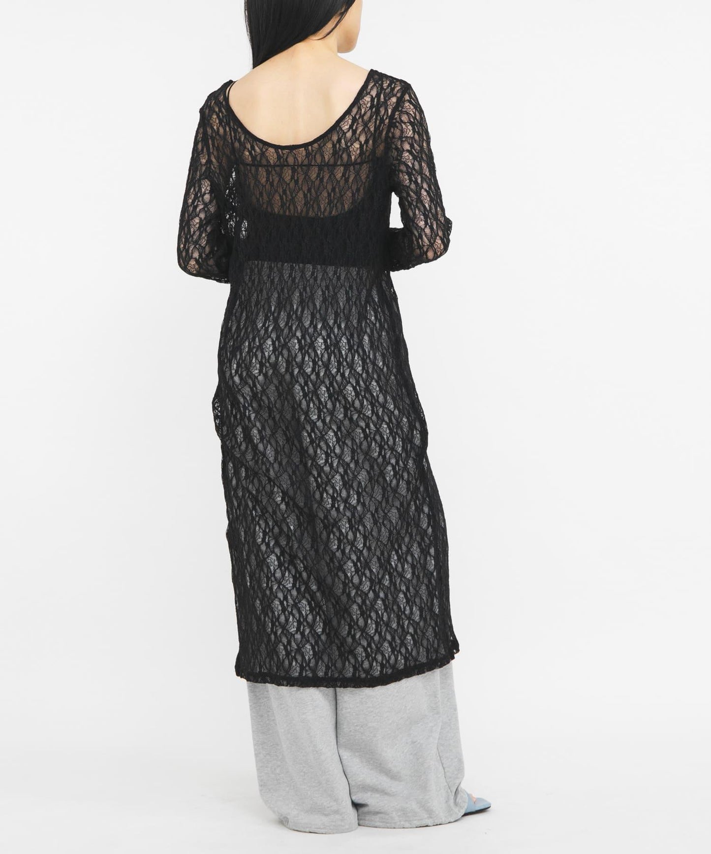 蕾絲長款連衣裙