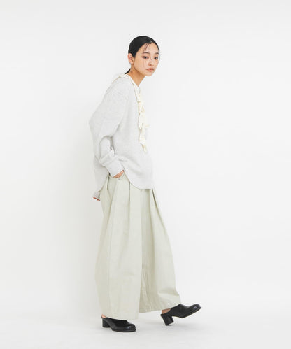 蕾絲荷葉邊華夫格套頭上衣