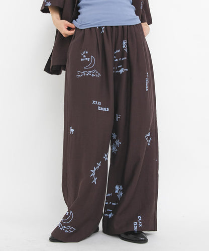 TATTOO 闊腿鬆緊休閒褲