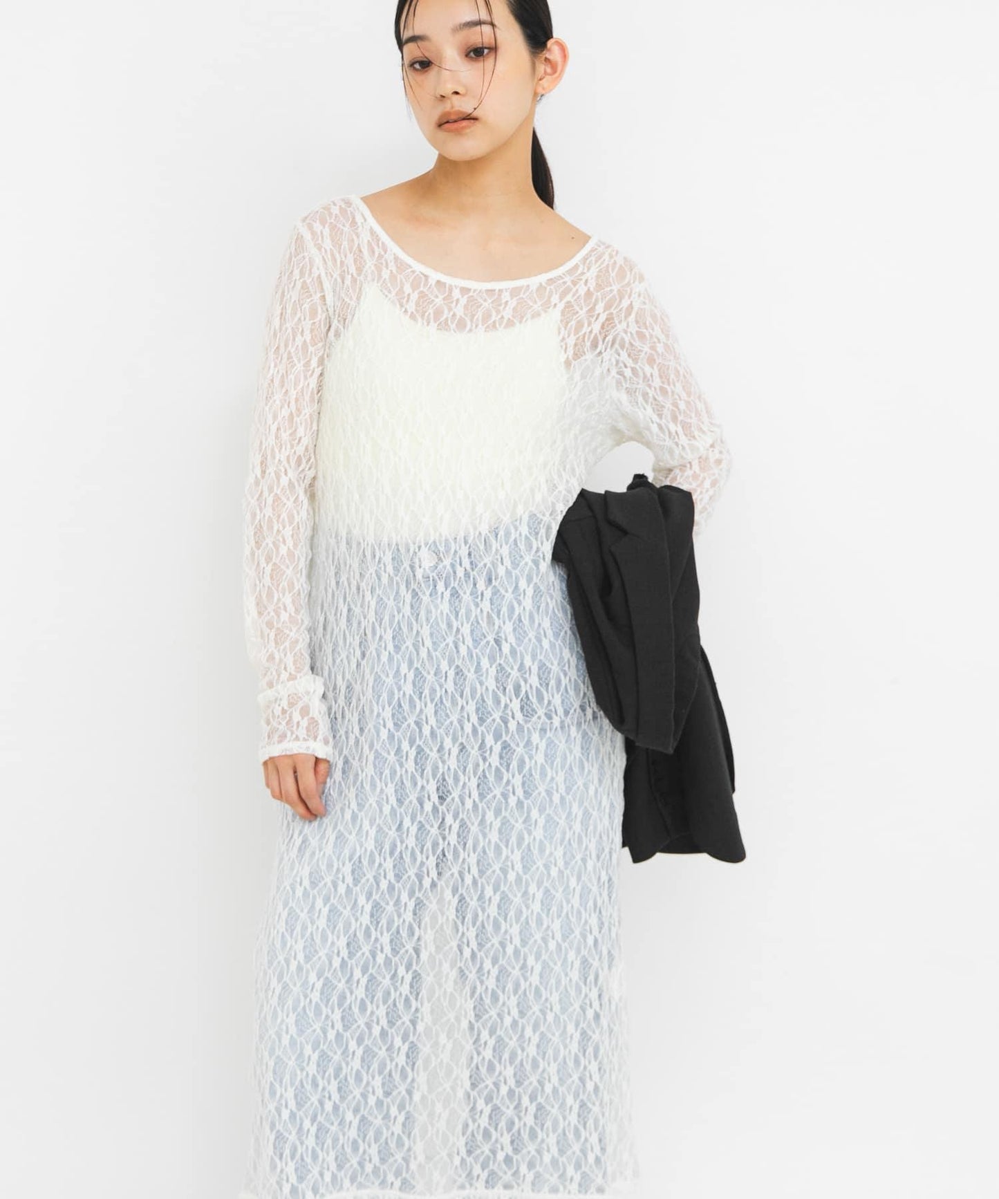 蕾絲長款連衣裙