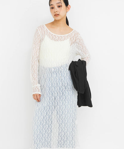 蕾絲長款連衣裙