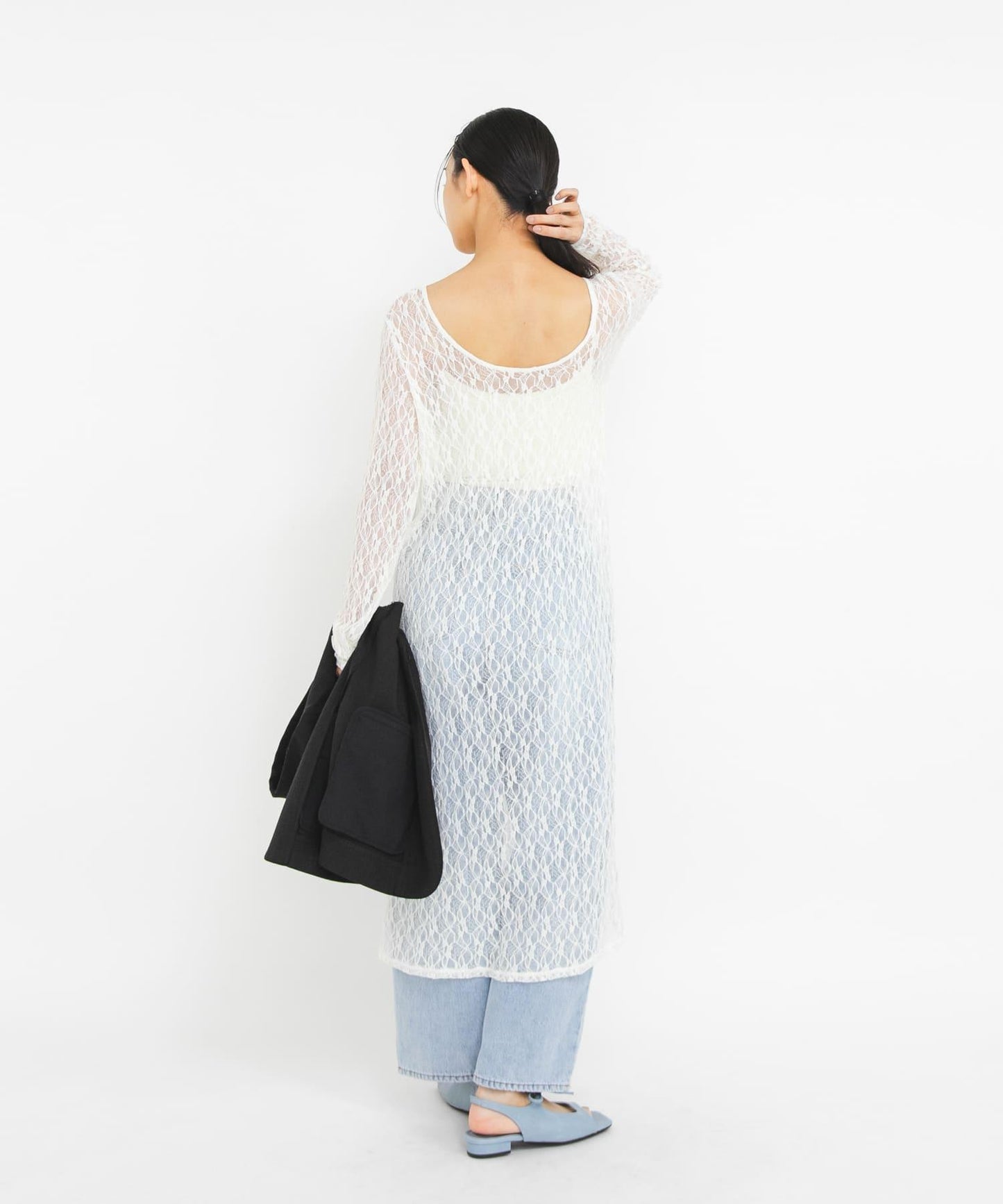 蕾絲長款連衣裙