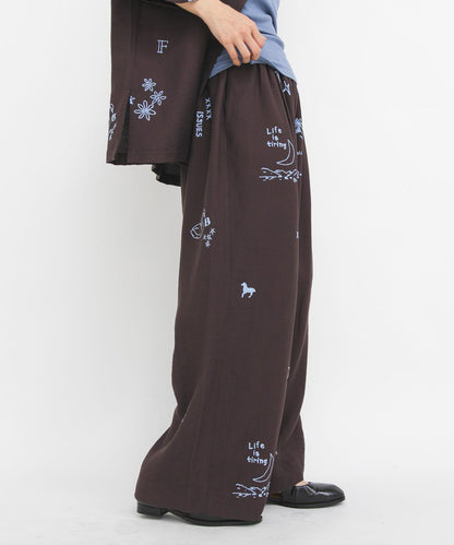 TATTOO 闊腿鬆緊休閒褲