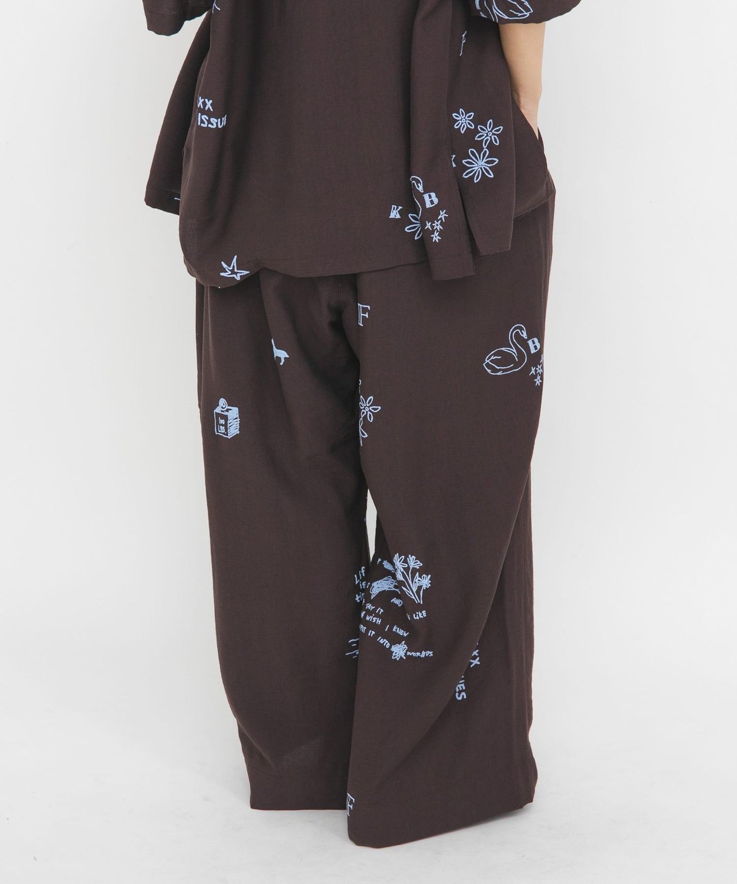 TATTOO 闊腿鬆緊休閒褲