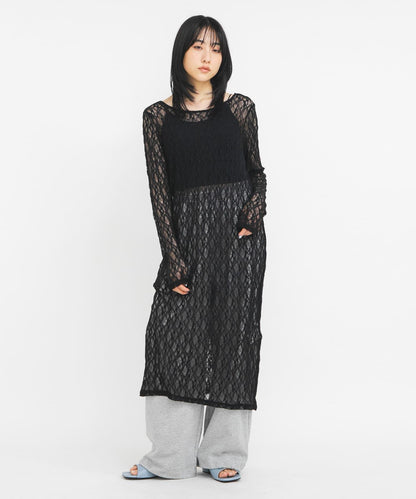 蕾絲長款連衣裙