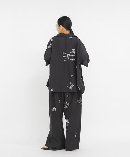 TATTOO 闊腿鬆緊休閒褲