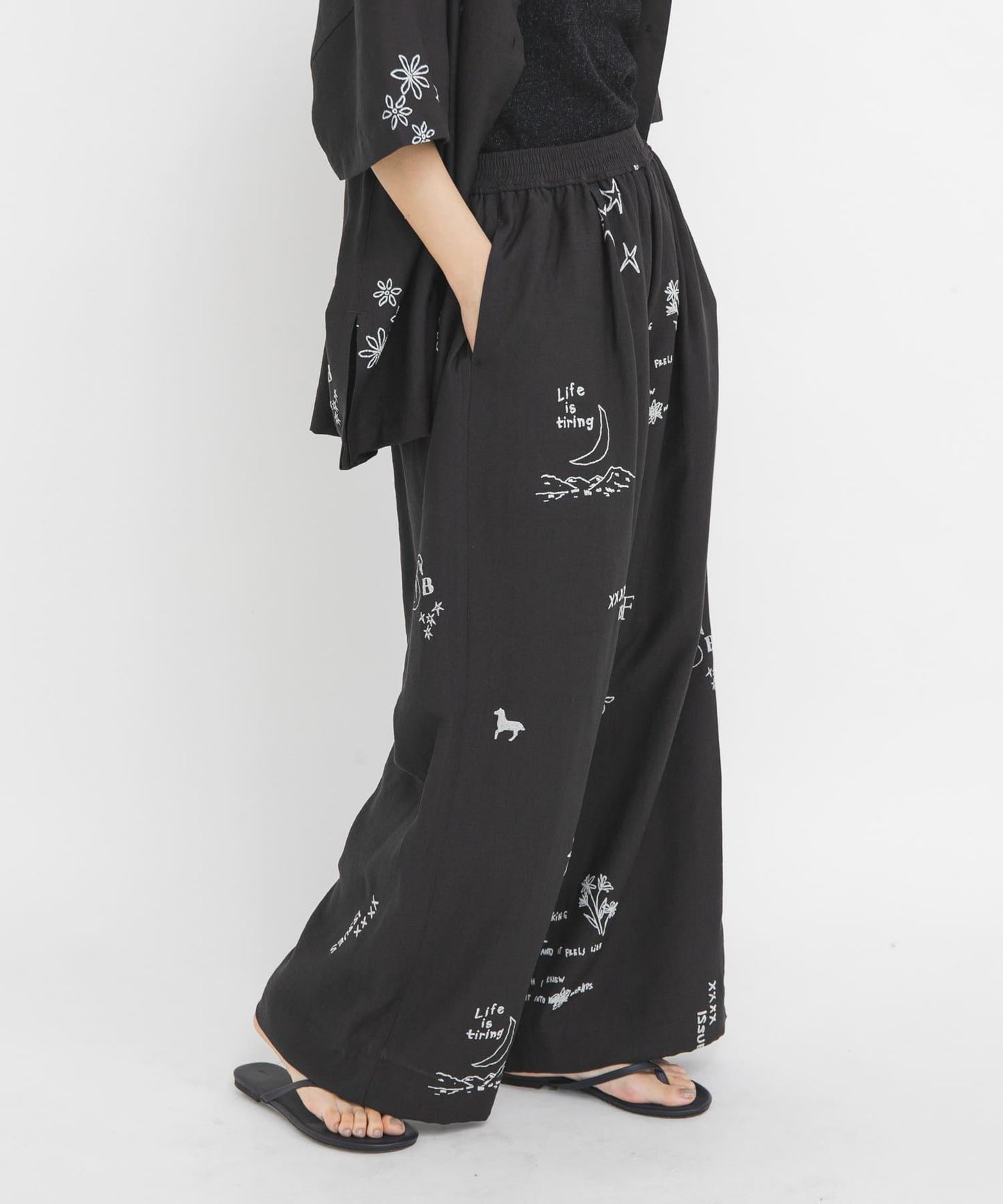 TATTOO 闊腿鬆緊休閒褲