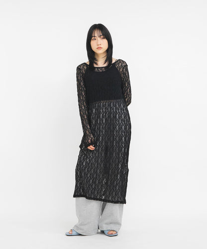 蕾絲長款連衣裙