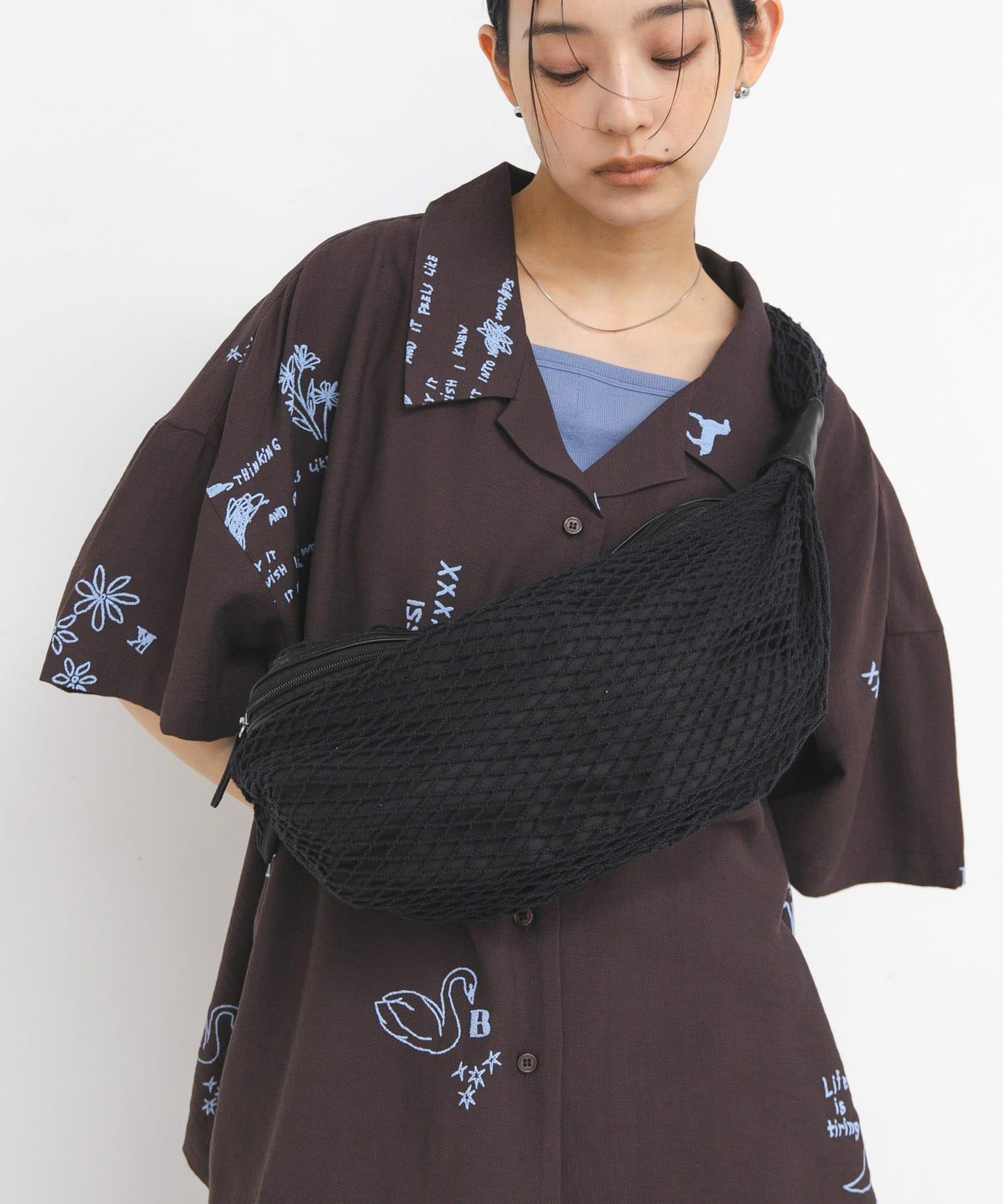 網面材質 單肩包