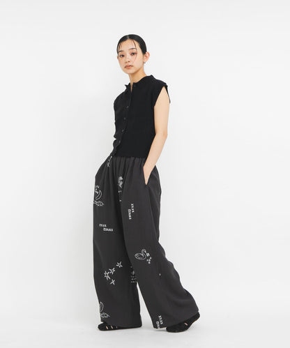 TATTOO 闊腿鬆緊休閒褲