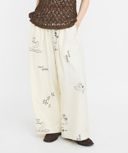 TATTOO 闊腿鬆緊休閒褲