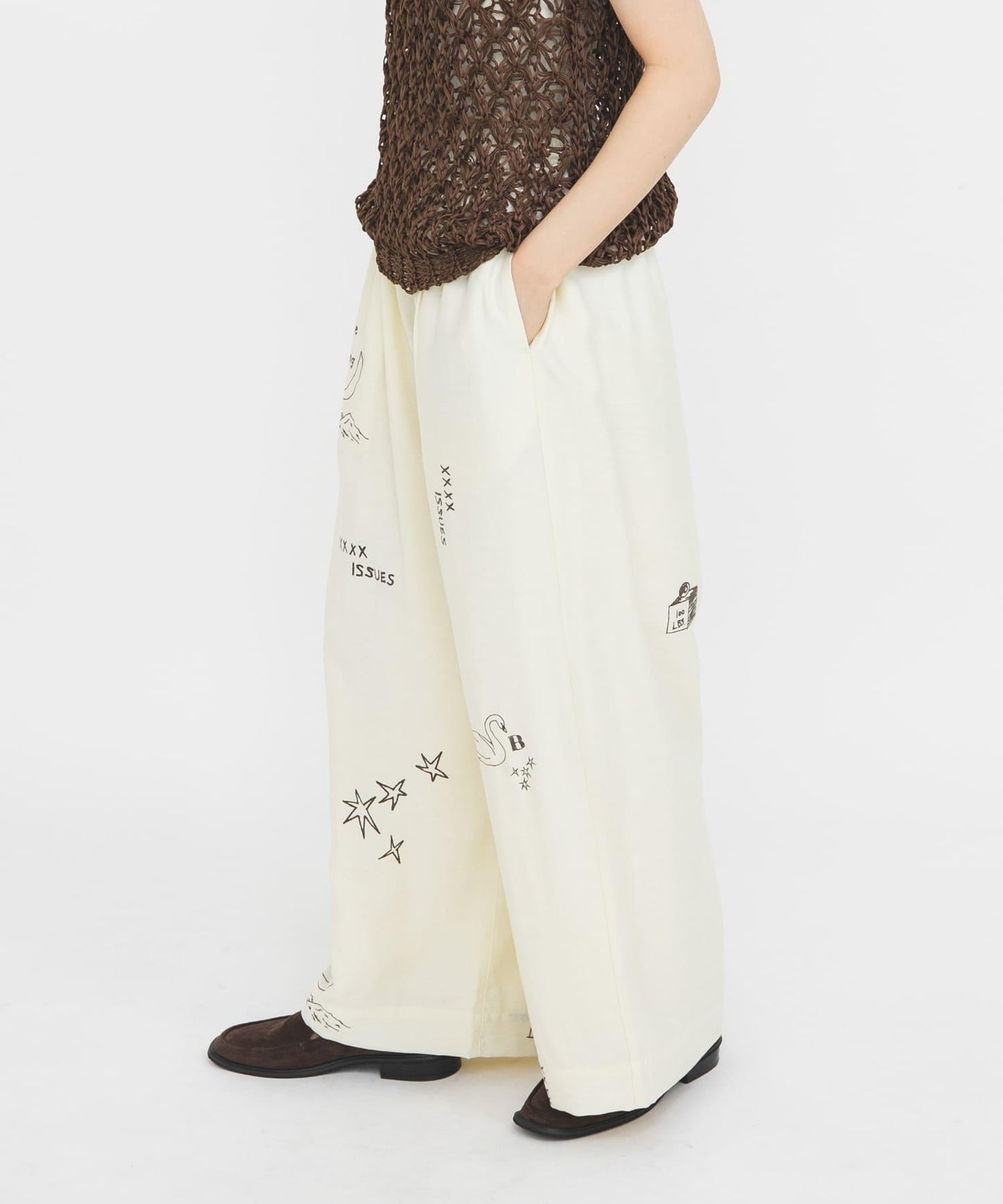 TATTOO 闊腿鬆緊休閒褲