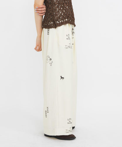 TATTOO 闊腿鬆緊休閒褲