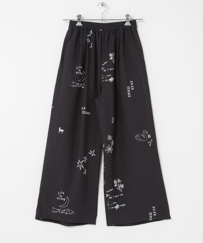 TATTOO 闊腿鬆緊休閒褲