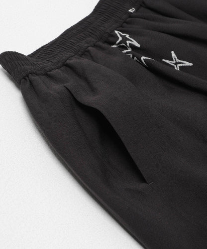 TATTOO 闊腿鬆緊休閒褲