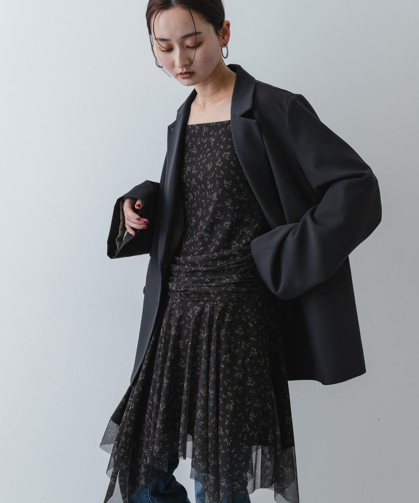 小花圖案 自然風 吊帶連衣裙