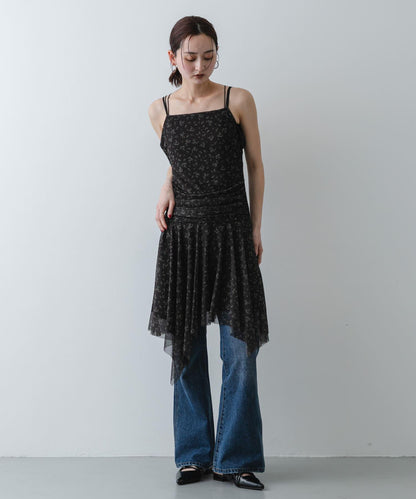 小花圖案 自然風 吊帶連衣裙