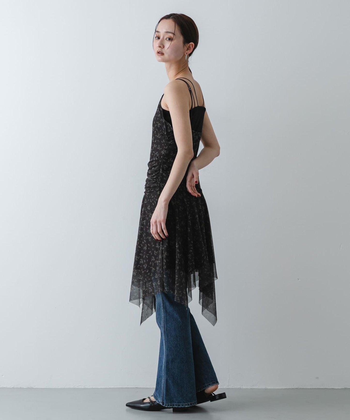 小花圖案 自然風 吊帶連衣裙