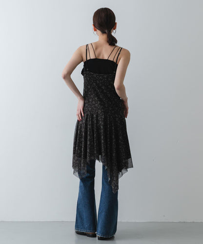 小花圖案 自然風 吊帶連衣裙