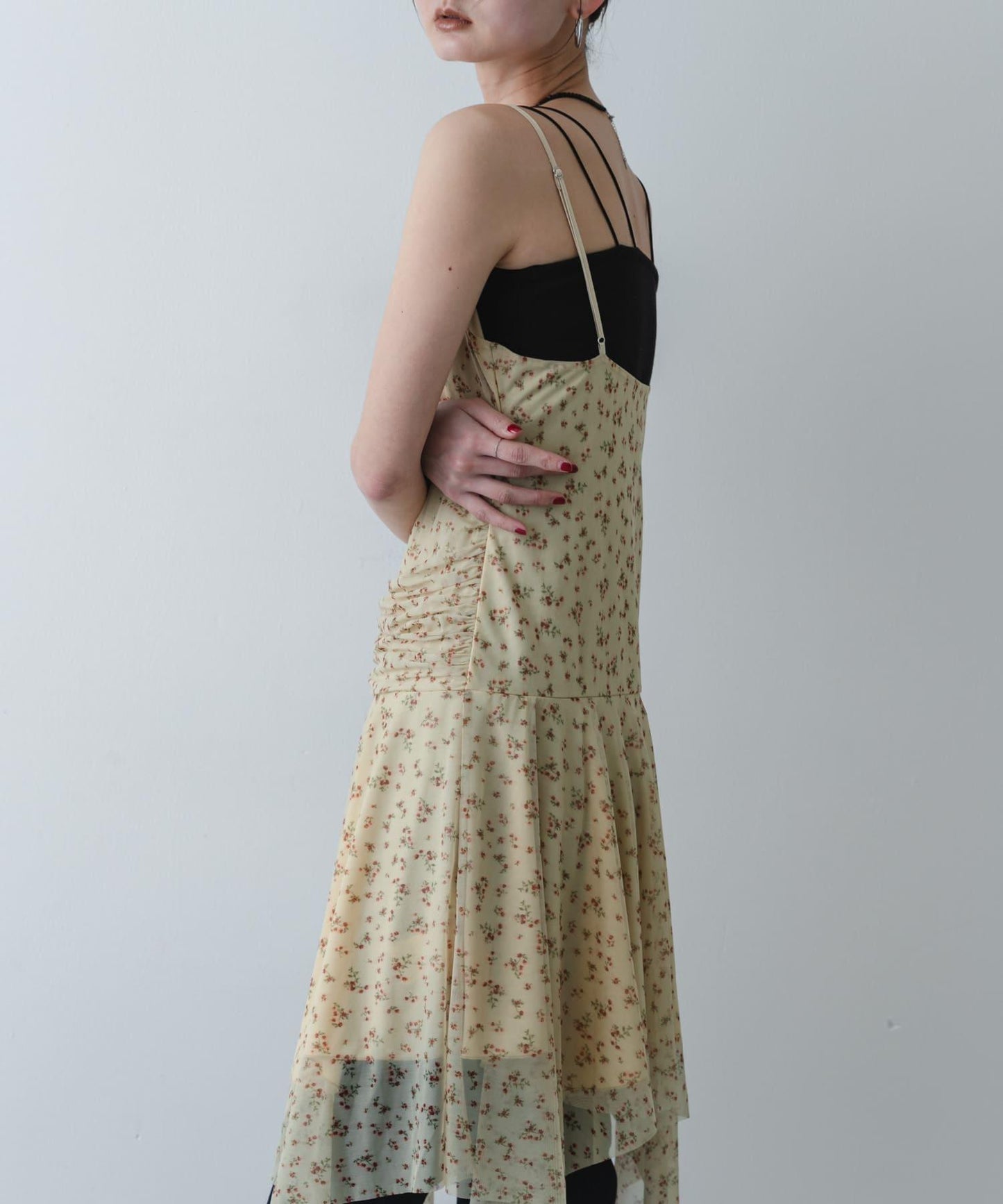 小花圖案 自然風 吊帶連衣裙