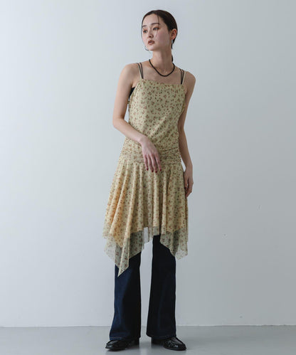 小花圖案 自然風 吊帶連衣裙