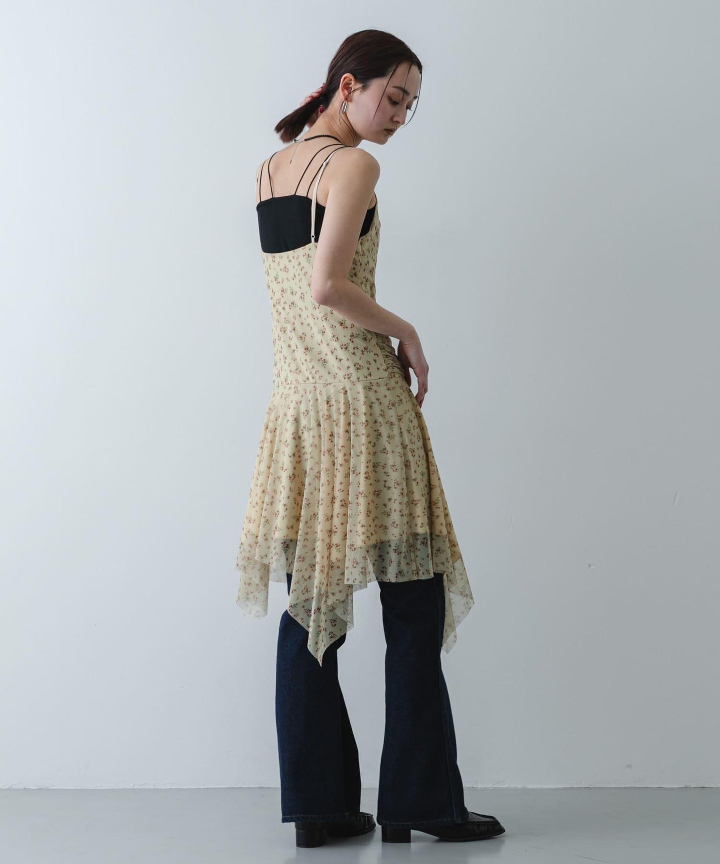 小花圖案 自然風 吊帶連衣裙